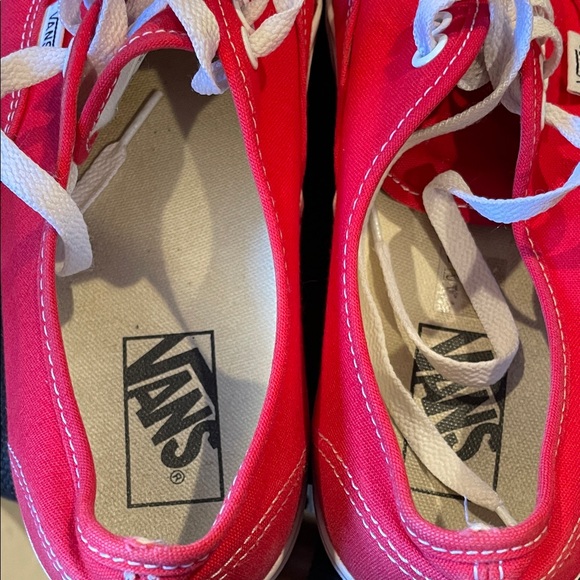 Vans Bold Red Sneakers with White Accents - Picture 3 of 6